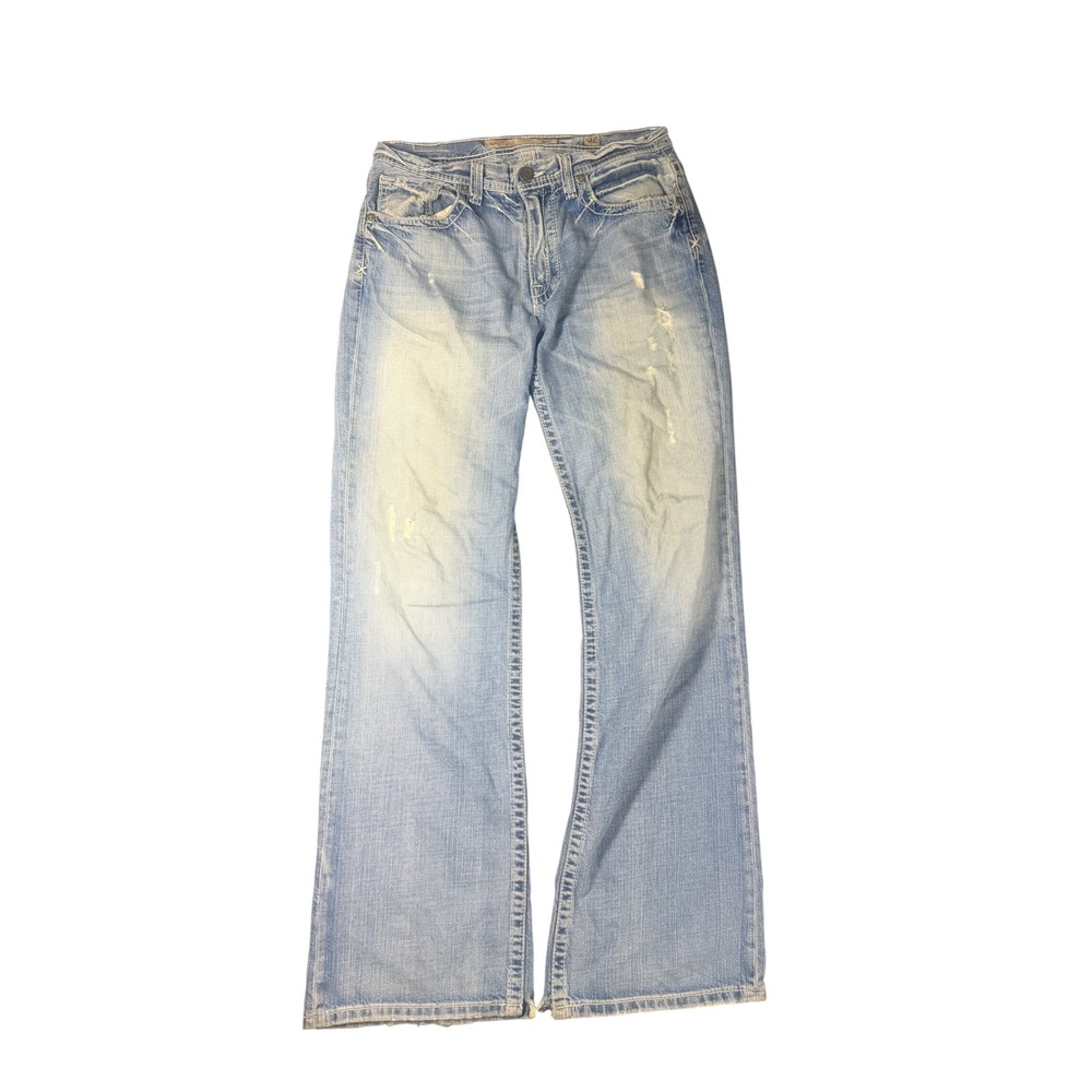 Vintage BKE Tyler Bootcut Jeans Mens 32x33 Light Wash Distressed Y2K Denim Pants